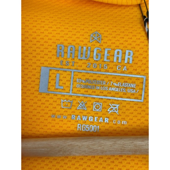 Rawgear Womens Large Yellow Orange Cropped Embossed Logo Hoodie RG5001 NWT - Picture 6 of 6